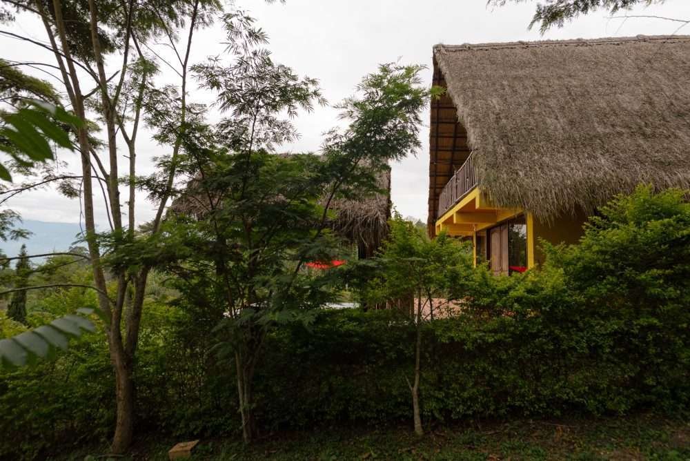 Chalet de Paja rodeado de naturaleza.